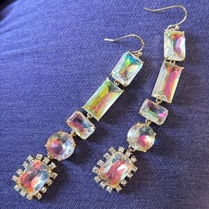Dangle iridescent shape earrings